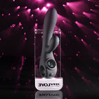 Evolved BLACK MAGIC - Black 20 cm USB Rechargeable Rabbit Vibrator with LED Screen