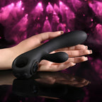 Evolved BLACK MAGIC - Black 20 cm USB Rechargeable Rabbit Vibrator with LED Screen