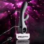 Evolved BLACK MAGIC - Black 20 cm USB Rechargeable Rabbit Vibrator with LED Screen