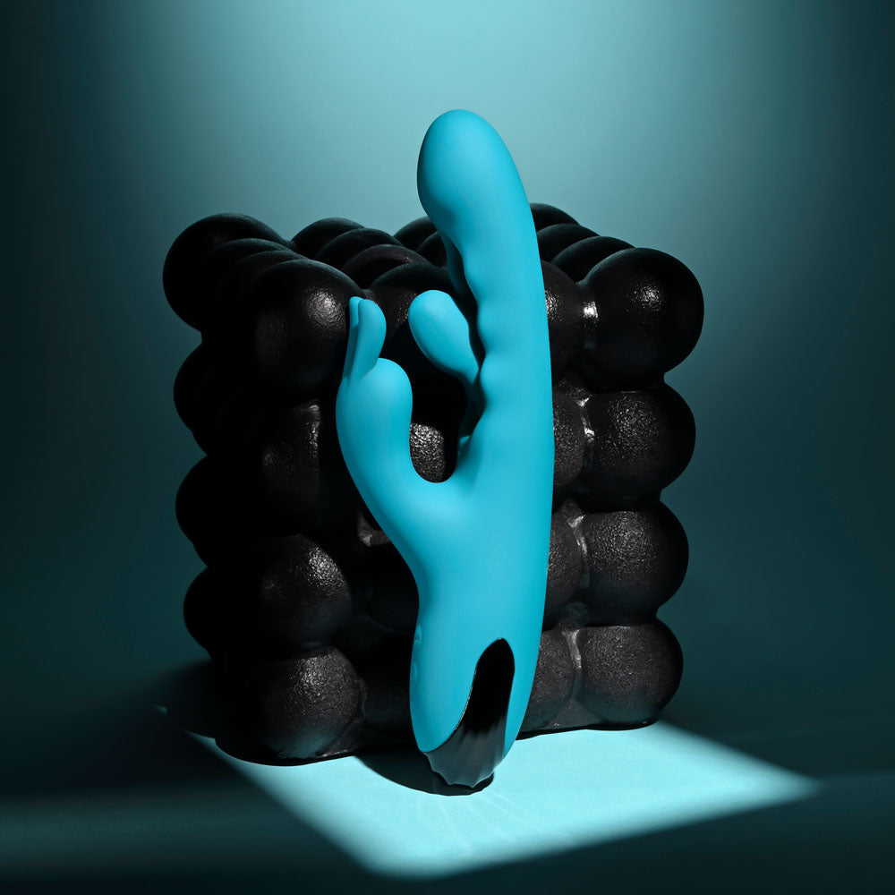 Evolved BUNNY TAPPER - Blue 20 cm USB Rechargeable Rabbit Vibrator with Flicking Shaft