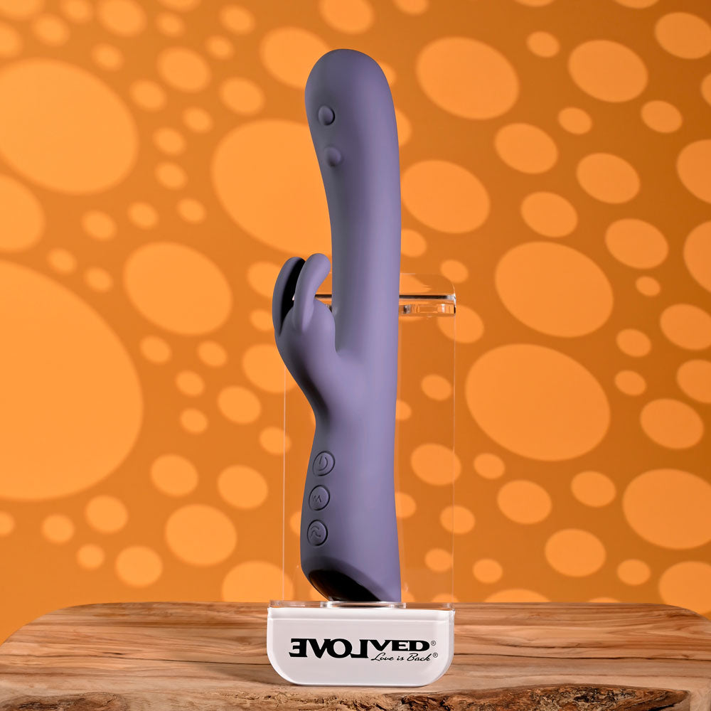 Evolved POPPIN GOOD TIME - Purple 20 cm USB Rechargeable Rabbit Vibrator