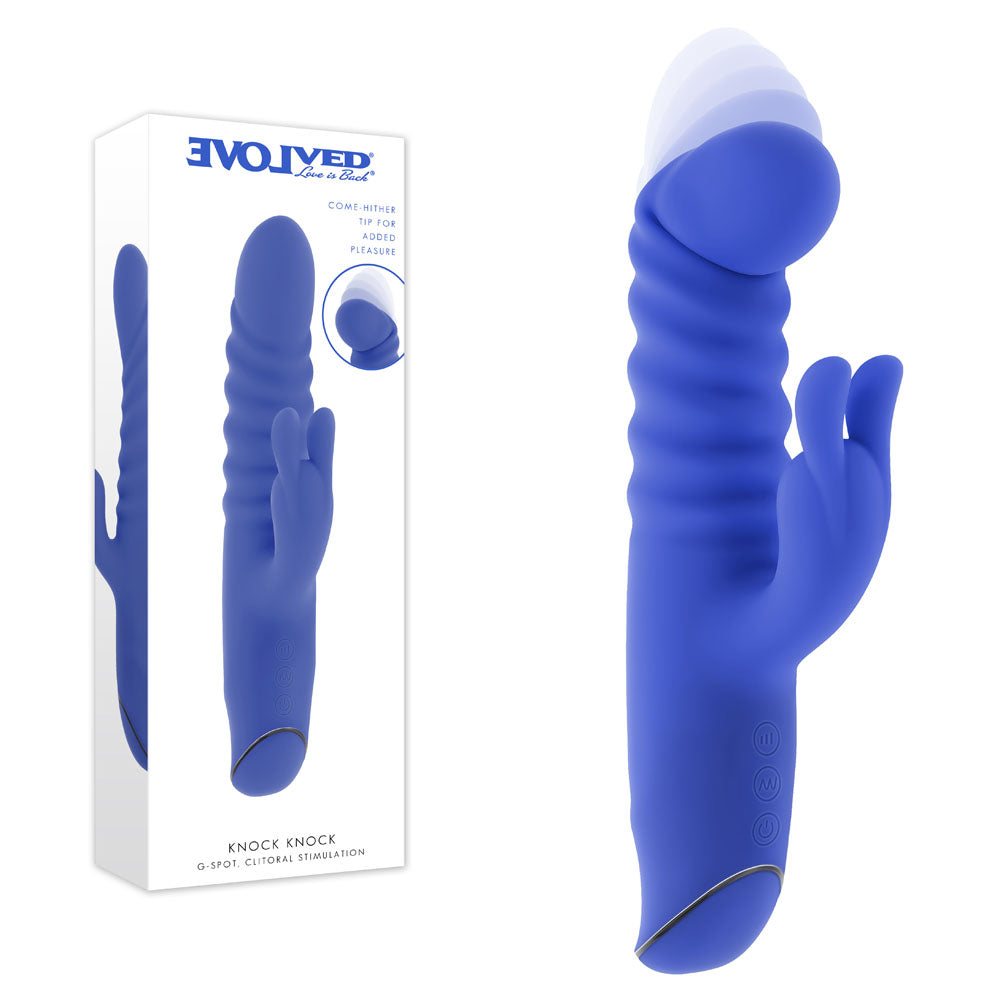 Evolved KNOCK KNOCK - Purple 22.9 cm USB Rechargeable Rabbit Vibrator with Flicking Head