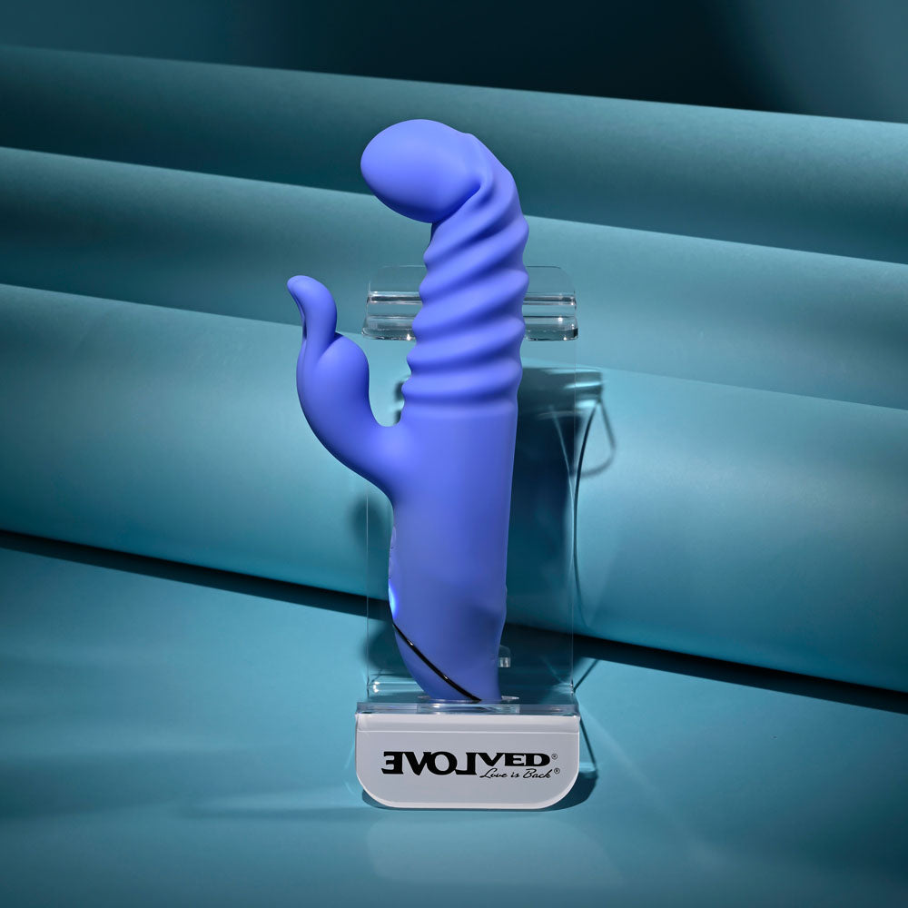 Evolved KNOCK KNOCK - Purple 22.9 cm USB Rechargeable Rabbit Vibrator with Flicking Head