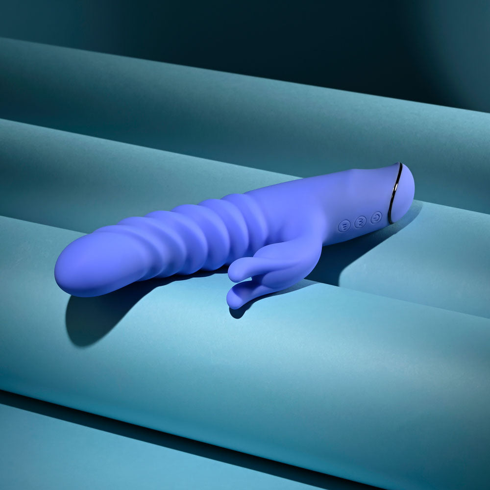 Evolved KNOCK KNOCK - Purple 22.9 cm USB Rechargeable Rabbit Vibrator with Flicking Head