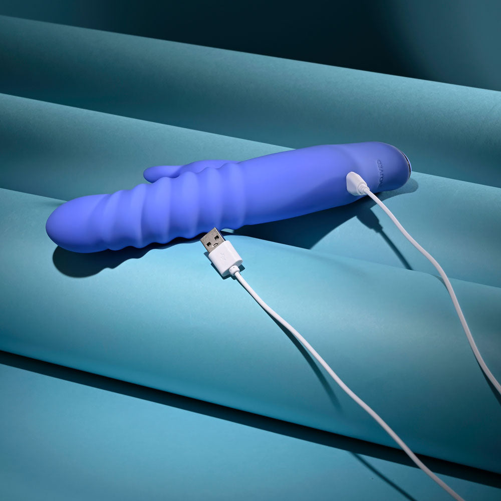 Evolved KNOCK KNOCK - Purple 22.9 cm USB Rechargeable Rabbit Vibrator with Flicking Head
