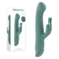 Evolved SATIN SWIRL - Green 23 cm USB Rechargeable Rabbit Vibrator with Swirling Head