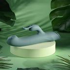 Evolved SATIN SWIRL - Green 23 cm USB Rechargeable Rabbit Vibrator with Swirling Head