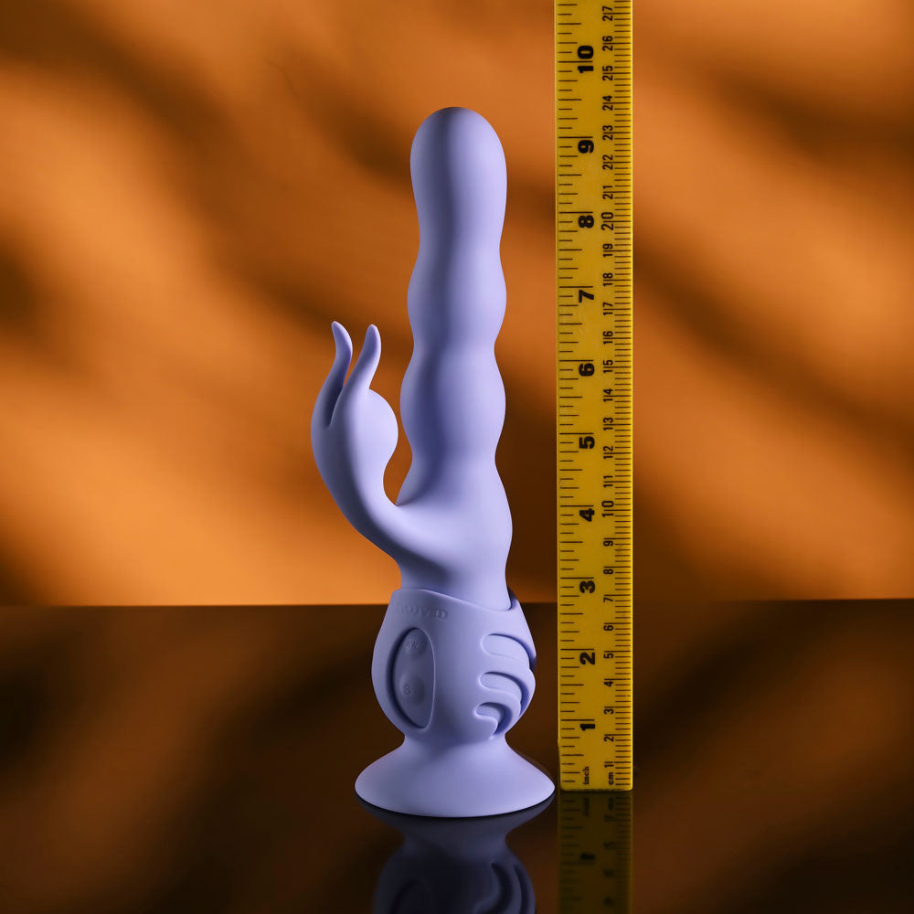 Evolved WIGGLY BUNNY - Purple USB Rechargeable Rabbit Vibrator with Suction Base