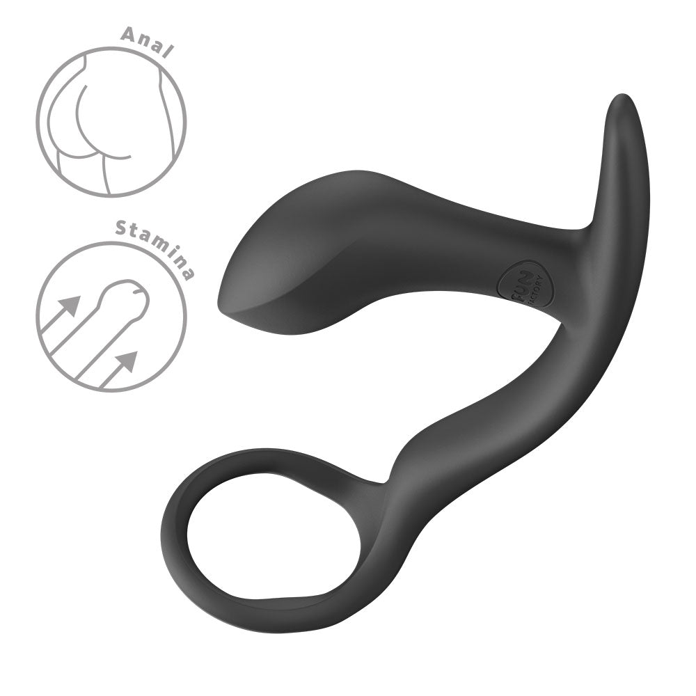 Fun Factory BOOTIE RING Black - Black 14.7 cm Anal Plug with Cock Ring