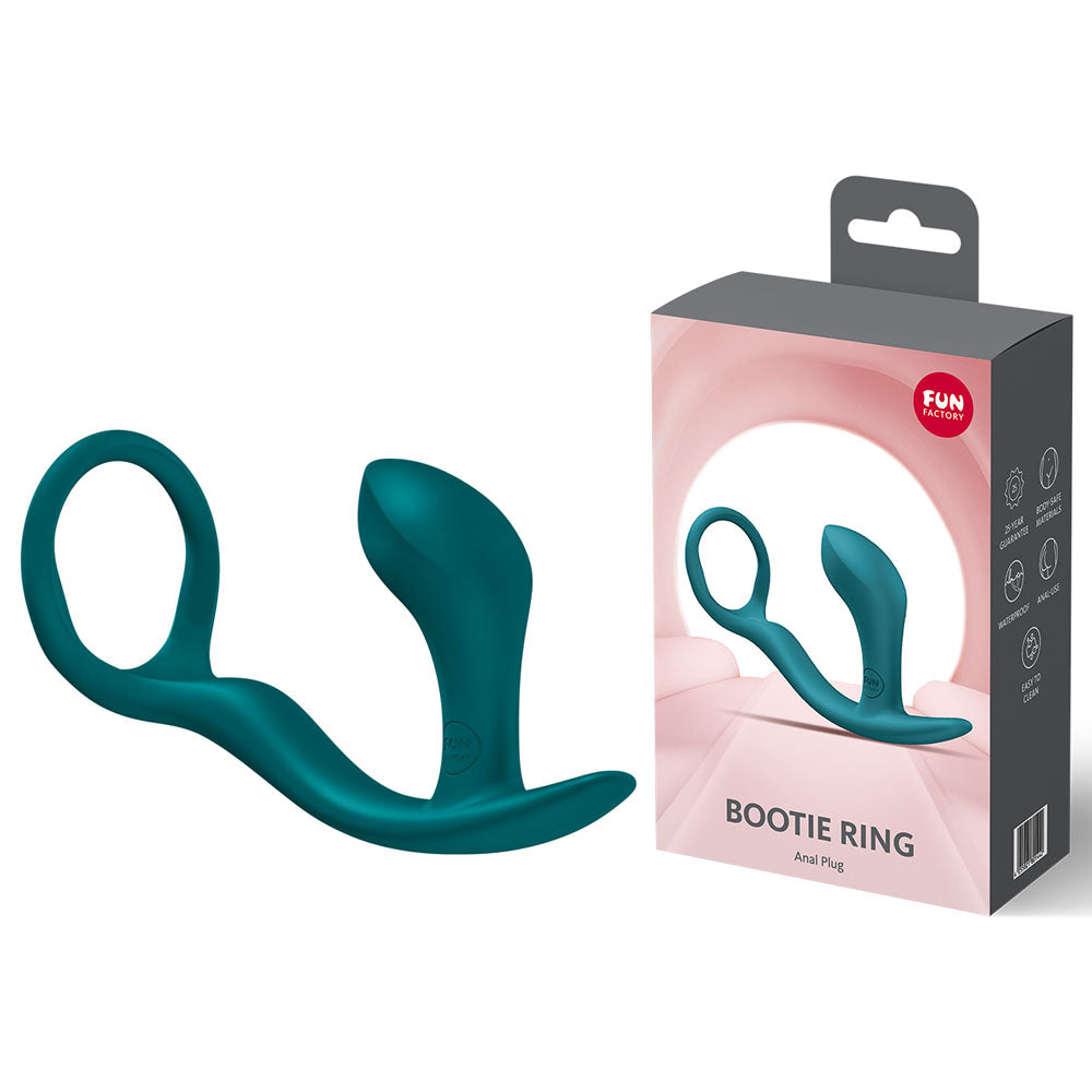 Fun Factory BOOTIE RING Bottle Green - Bottle Green 14.7 cm Anal Plug with Cock Ring