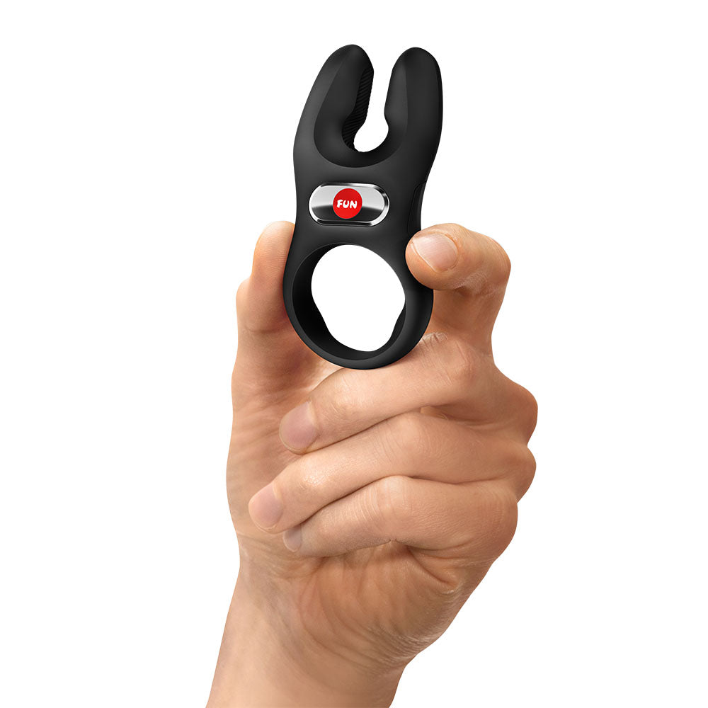 Fun Factory NOS PRO Black - Black USB-C Rechargeable Vibrating Cock Ring