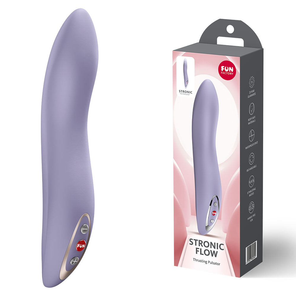 Fun Factory STRONIC FLOW Light Violet - Light Violet 21.6 cm USB Rechargeable Thrusting Vibrator