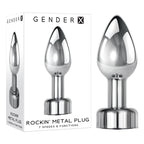 Gender X ROCKIN' METAL PLUG - Metallic 9.3 cm USB Rechargeable Butt Plug