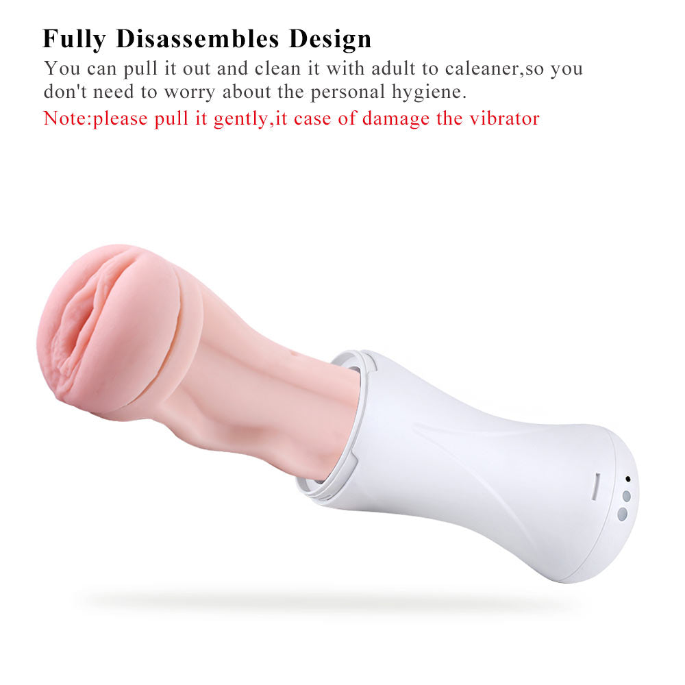 Hismith Vibrating Vagina Stroker Machine Attachment - USB Rechargeable Vibrating Vagina Stroker for Hismith Sex Machines
