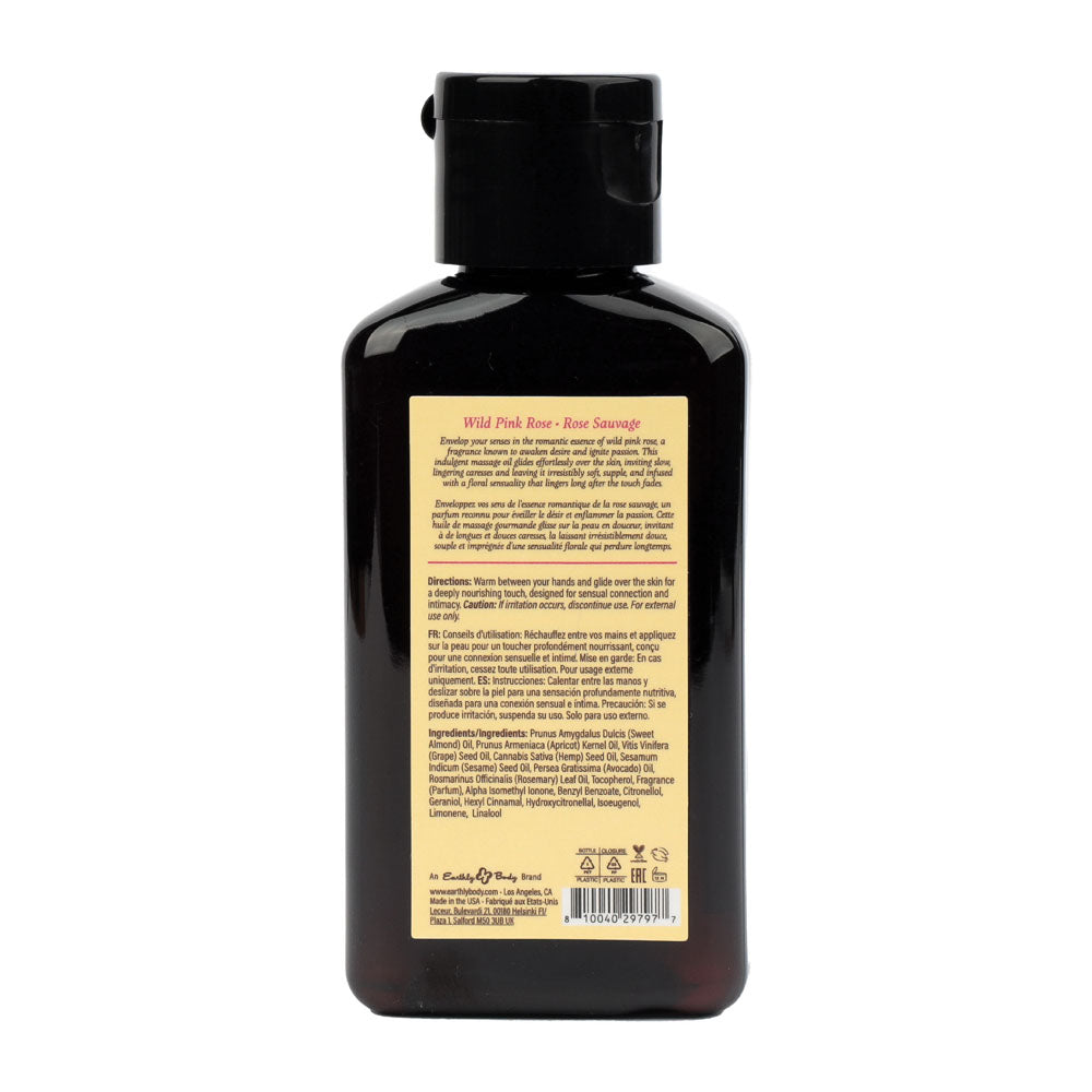EB Aphrodisiac Massage Oil WILD PINK ROSE - 60 ml - Wild Pink Rose Scented Massage Oil - 60 ml Bottle