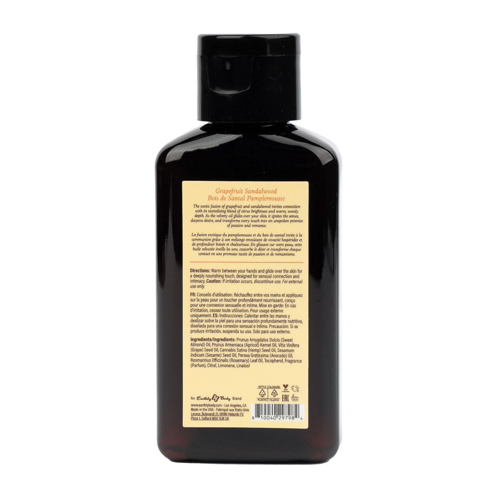 EB Aphrodisiac Massage Oil GRAPEFRUIT SANDALWOOD - 60 ml - Grapefruit Sandalwood Scented Massage Oil - 60 ml Bottle