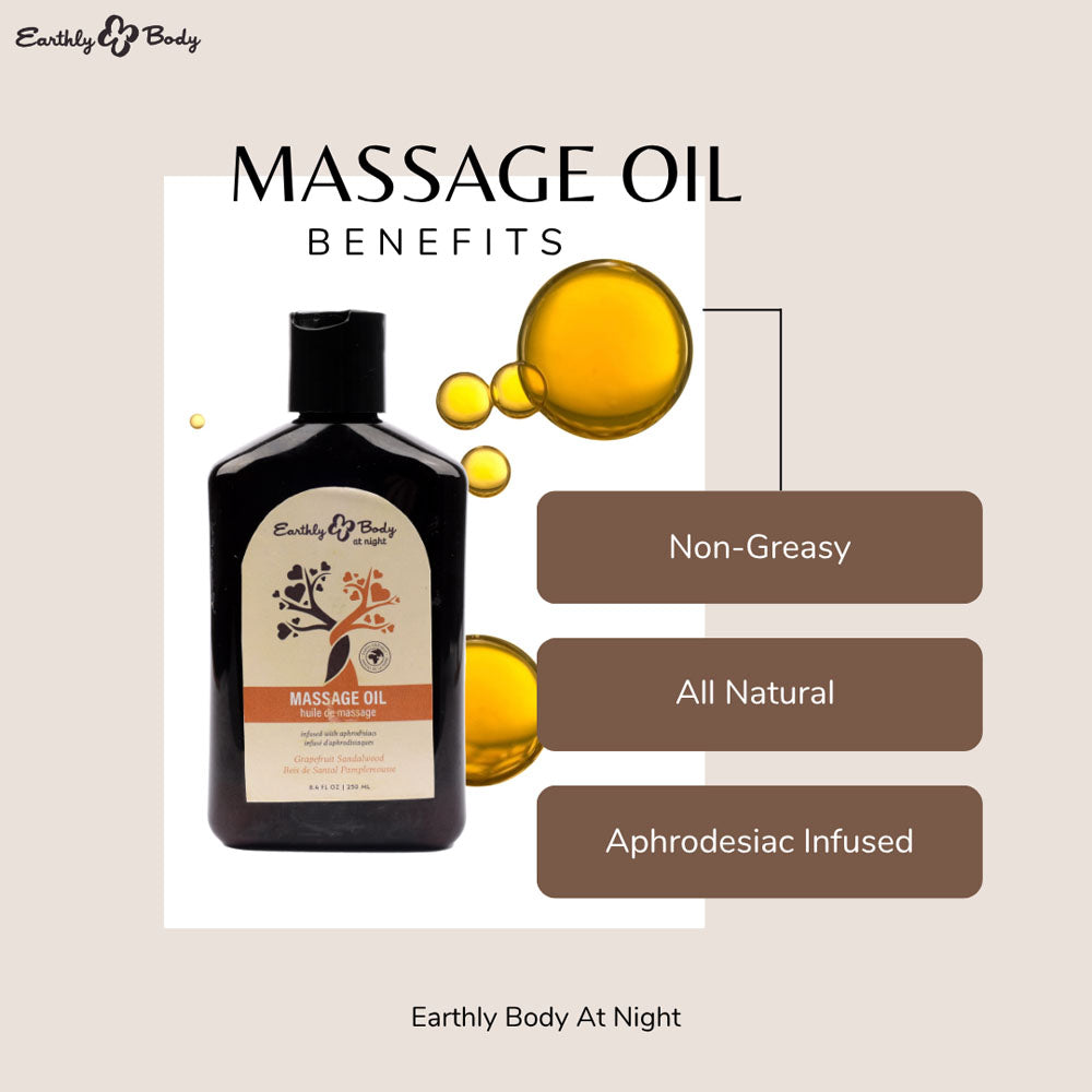 EB Aphrodisiac Massage Oil GRAPEFRUIT SANDALWOOD - 60 ml - Grapefruit Sandalwood Scented Massage Oil - 60 ml Bottle