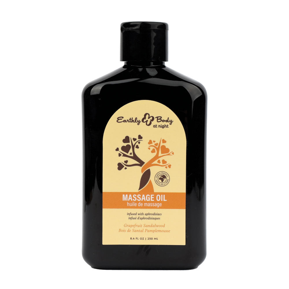 EB Aphrodisiac Massage Oil GRAPEFRUIT SANDALWOOD - 250 ml - Grapefruit Sandalwood Scented Massage Oil - 250 ml Bottle