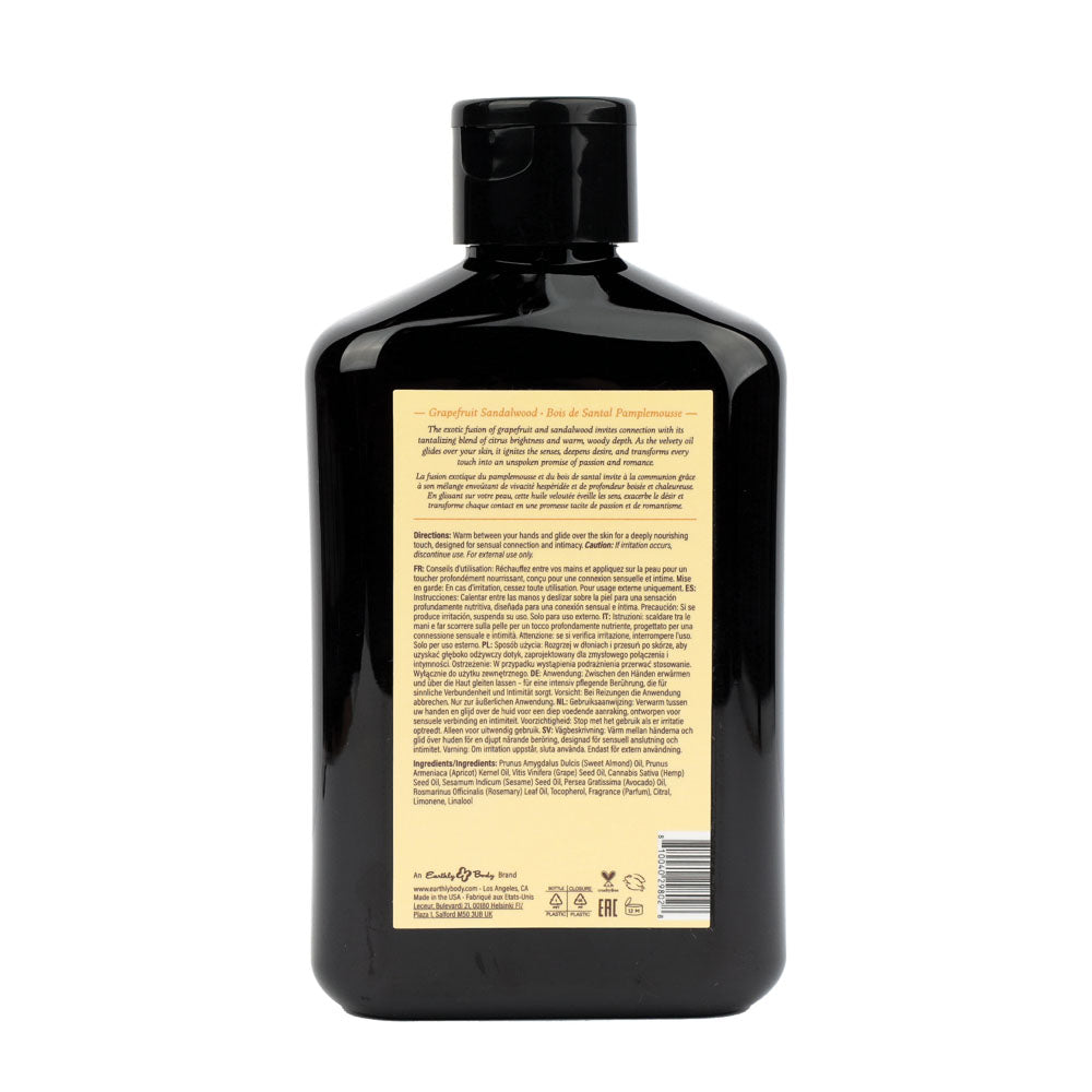 EB Aphrodisiac Massage Oil GRAPEFRUIT SANDALWOOD - 250 ml - Grapefruit Sandalwood Scented Massage Oil - 250 ml Bottle
