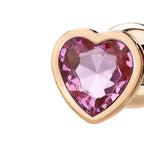 Adam & Eve ROSE GOLD HEART GEM ANAL TRAINING SET - Rose Gold Metal Anal Plugs with Pink Gem Bases - Set of 3 Sizes