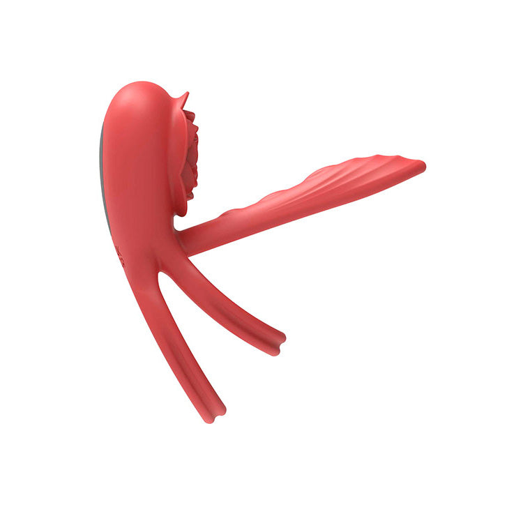 Adam & Eve VIBRATING ROSE GIRTH ENHANCER - Red USB Rechargeable Vibrating Cock & Ball Rings