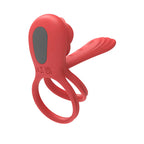 Adam & Eve VIBRATING ROSE GIRTH ENHANCER - Red USB Rechargeable Vibrating Cock & Ball Rings