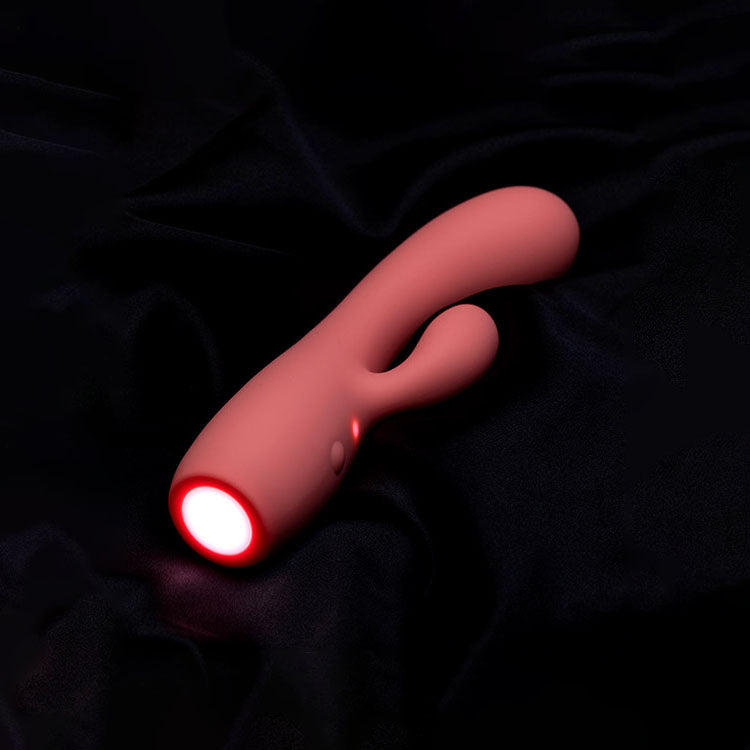 Adam & Eve GROOVY GLOW-UPS Curvie - Pink 17.8 cm USB Rechargeable Rabbit Vibrator