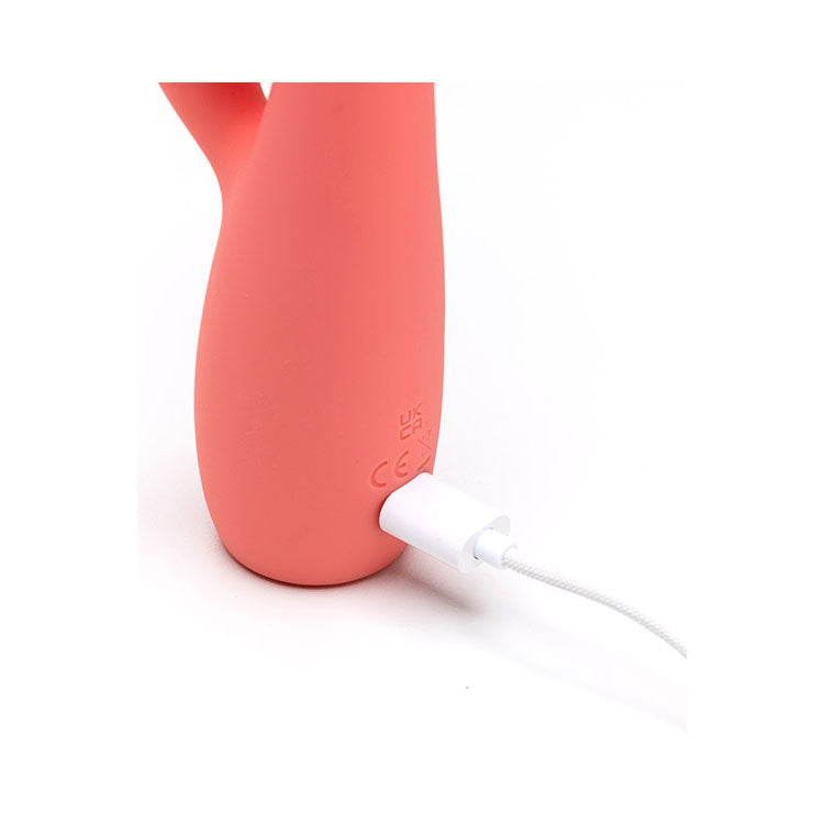 Adam & Eve GROOVY GLOW-UPS Curvie - Pink 17.8 cm USB Rechargeable Rabbit Vibrator
