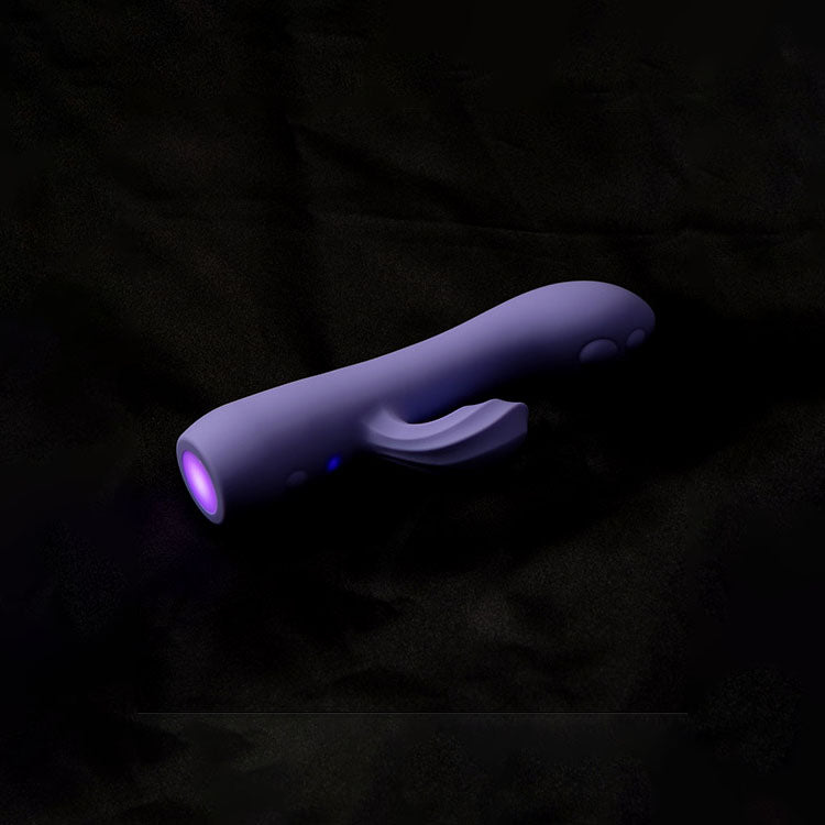 Adam & Eve GROOVY GLOW-UPS Wavie - Purple 16.5 cm USB Rechargeable Rabbit Vibrator