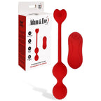 Adam & Eve SWEETHEART Kegel Trainer - Red USB Rechargeable Vibrating Kegel Balls with Remote