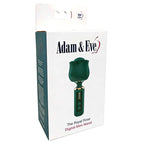 Adam & Eve THE ROYAL ROSE Mini Wand - Green - Green USB Rechargeable Mini Massager Wand