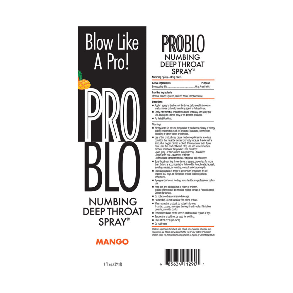 ProBlo Deep Throat Spray - Mango - Mango Flavoured Deep Throat Spray - 30 ml