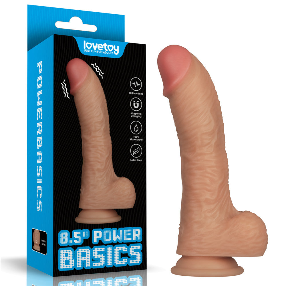 8.5 Inch Power Basics - Flesh 21.6 cm USB Rechargeable Vibrating Dong