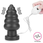 King Sized 7'' Vibrating Anal Cracker - Black 17.8 cm XL Vibrating Butt Plug