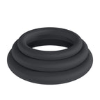 LEVELZ Classic Silicone Cock Ring Set - XS/S/M - Black Cock Rings - Set of 3 Sizes