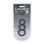 LEVELZ Classic Silicone Cock Ring Set - XS/S/M - Black Cock Rings - Set of 3 Sizes