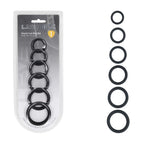 LEVELZ Classic Silicone Cock Ring Set of 6 - Black Cock Rings - Set of 6 Sizes