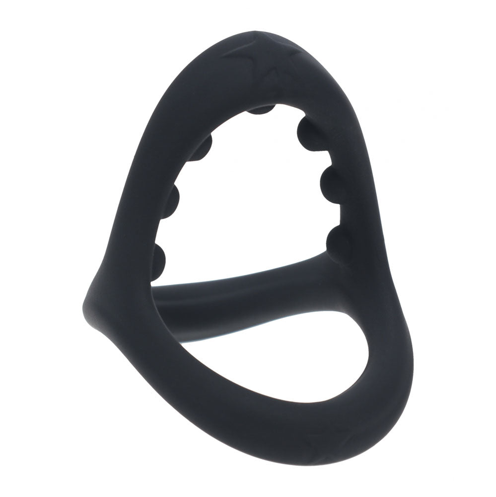 LEVELZ Soft Bead Grip Silicone Cock Ring - Black - Black Cock & Balls Rings