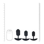 LEVELZ Silicone Weighted Anal Plug Training Set - Black Weighted Butt Plugs - Set of 3 Sizes