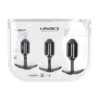 LEVELZ Silicone Weighted Anal Plug Training Set - Black Weighted Butt Plugs - Set of 3 Sizes