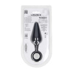 LEVELZ Silicone Anal Plug with Loop - Large - Black Large Butt Plug