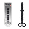 LEVELZ Beaded Silicone Anal Probe with Double Loop - Black 24.5 cm Anal Beads