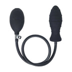 LEVELZ Ribbed Inflatable Anal Plug - Black Inflatable Butt Plug