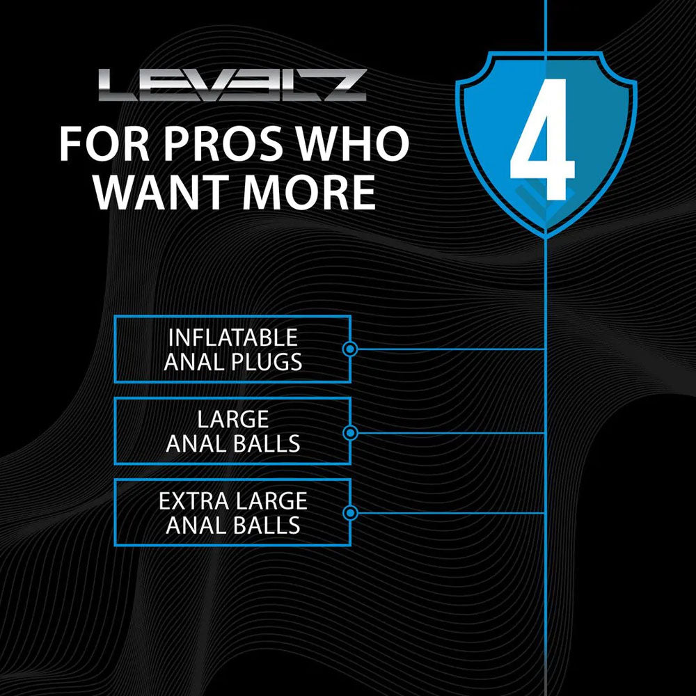 LEVELZ Round Anal Balls - XL - 50mm - Black 46.5 cm XL Anal Beads