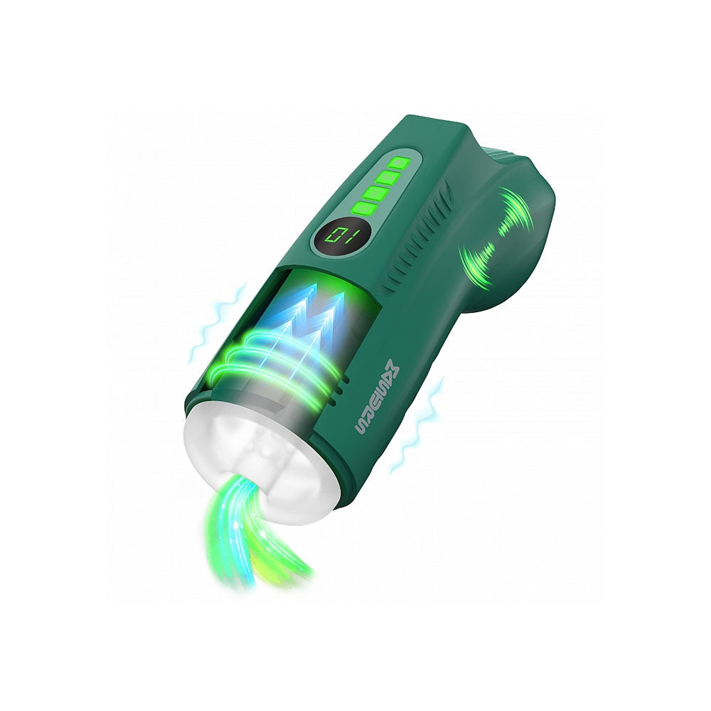 MASTURS Ayla - USB Rechargeable Sucking, Vibrating & Talking Auto Stroker with Augmented Reality