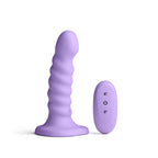Colours Ribbed - 5'' Vibrating Dildo - Purple - Purple 14.5 cm USB Rechargeable Vibrating Dildo with Wireless Remote