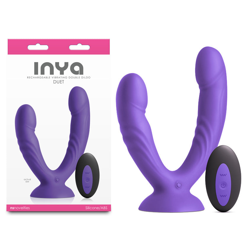 INYA Duet - Purple - Purple USB Rechargeable Vibrating Double Dildo with Wireless Remote