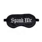 OUCH! Satin Mask - Spank Me - Black Printed Eye Mask