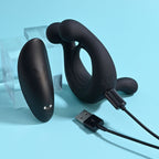 Playboy Pleasure TRIPLE PLAY - Black USB Rechargeable Cock Ring with Wireless Remote