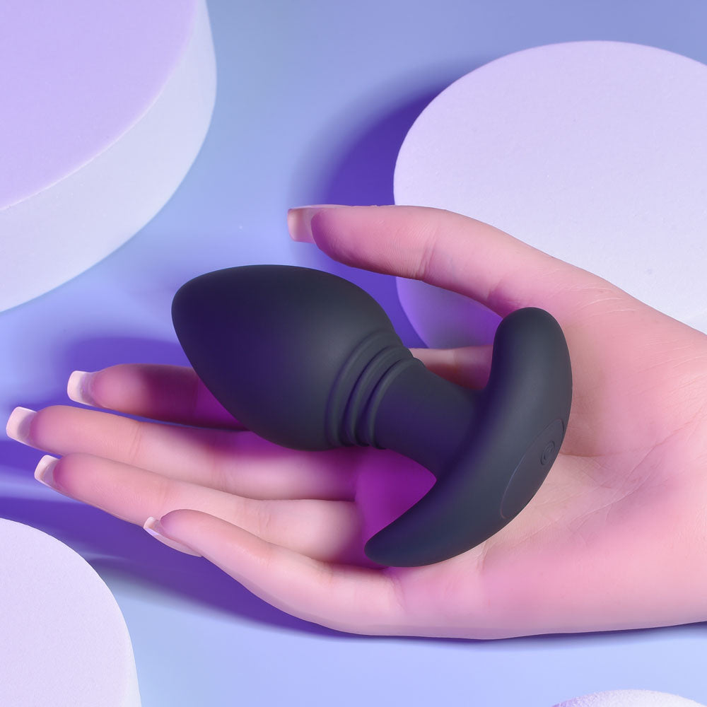 Playboy Pleasure PLUG & PLAY - Black 10.3 cm USB Rechargeable Vibrating Butt Plug with Wireless Remote